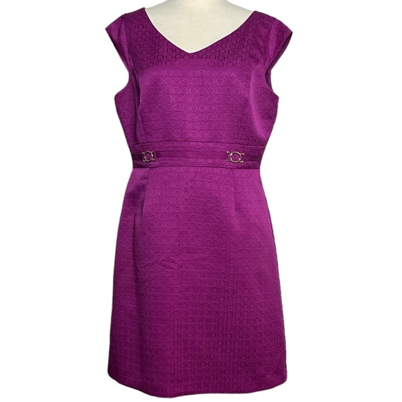 Tahari ASL Purple Midi Dress - Picture 1 of 8